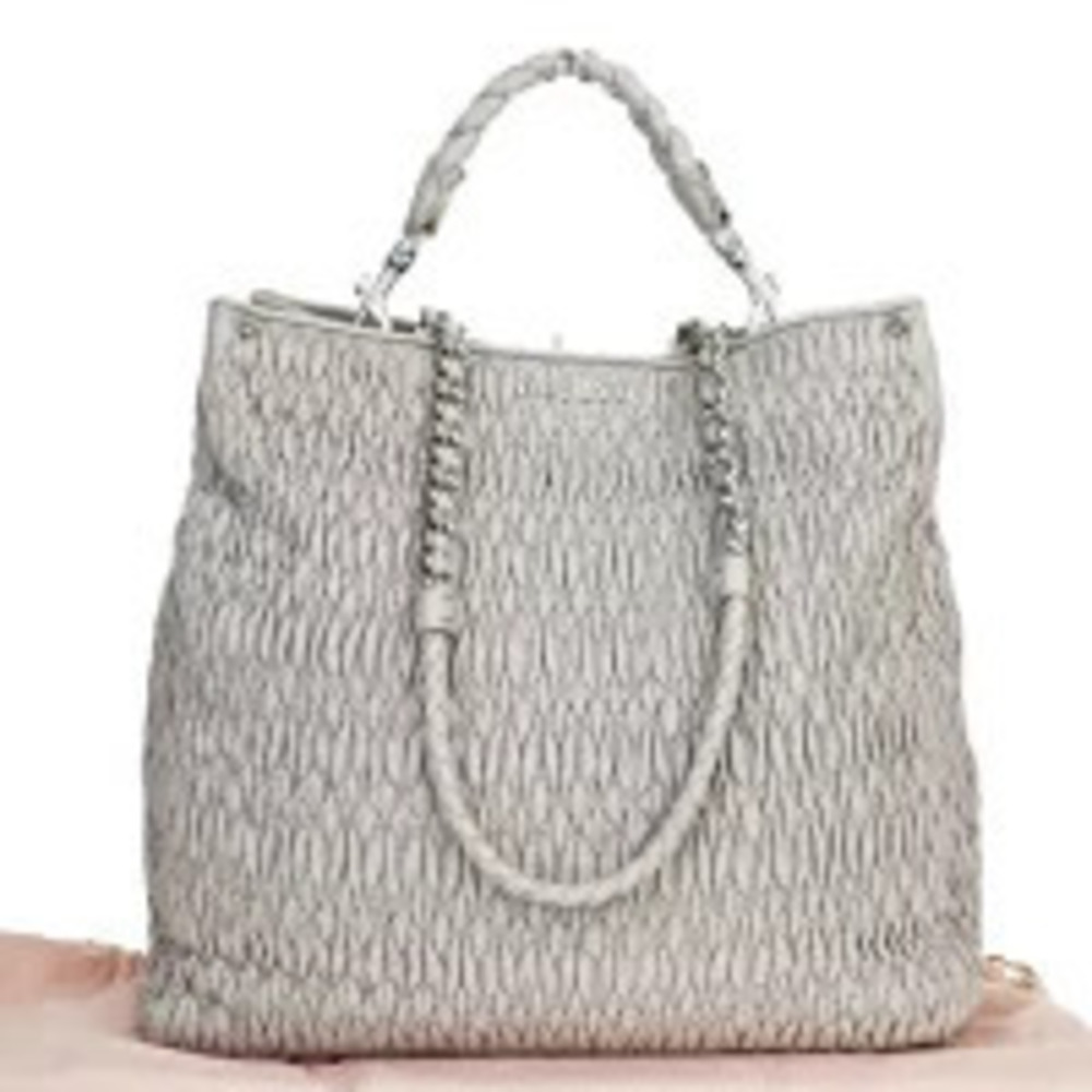 Miu Miu Handbag chain shoulder bag gray leather